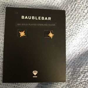 NWT BaubleBar gold and crystal star studs